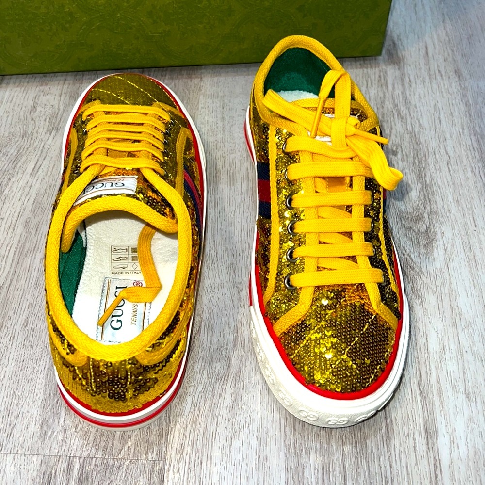 NWT Gucci Tennis 1977 Gold Sequin - Picture 5 of 7